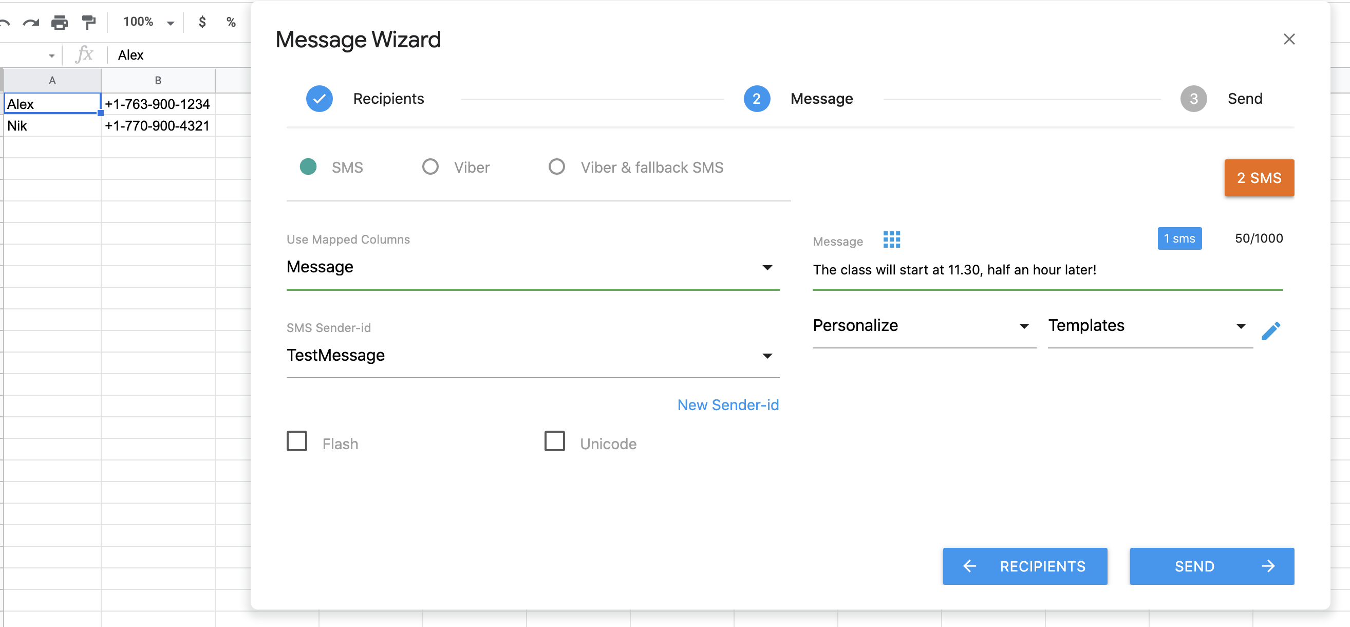 Advanced Messaging Step 2 - Message