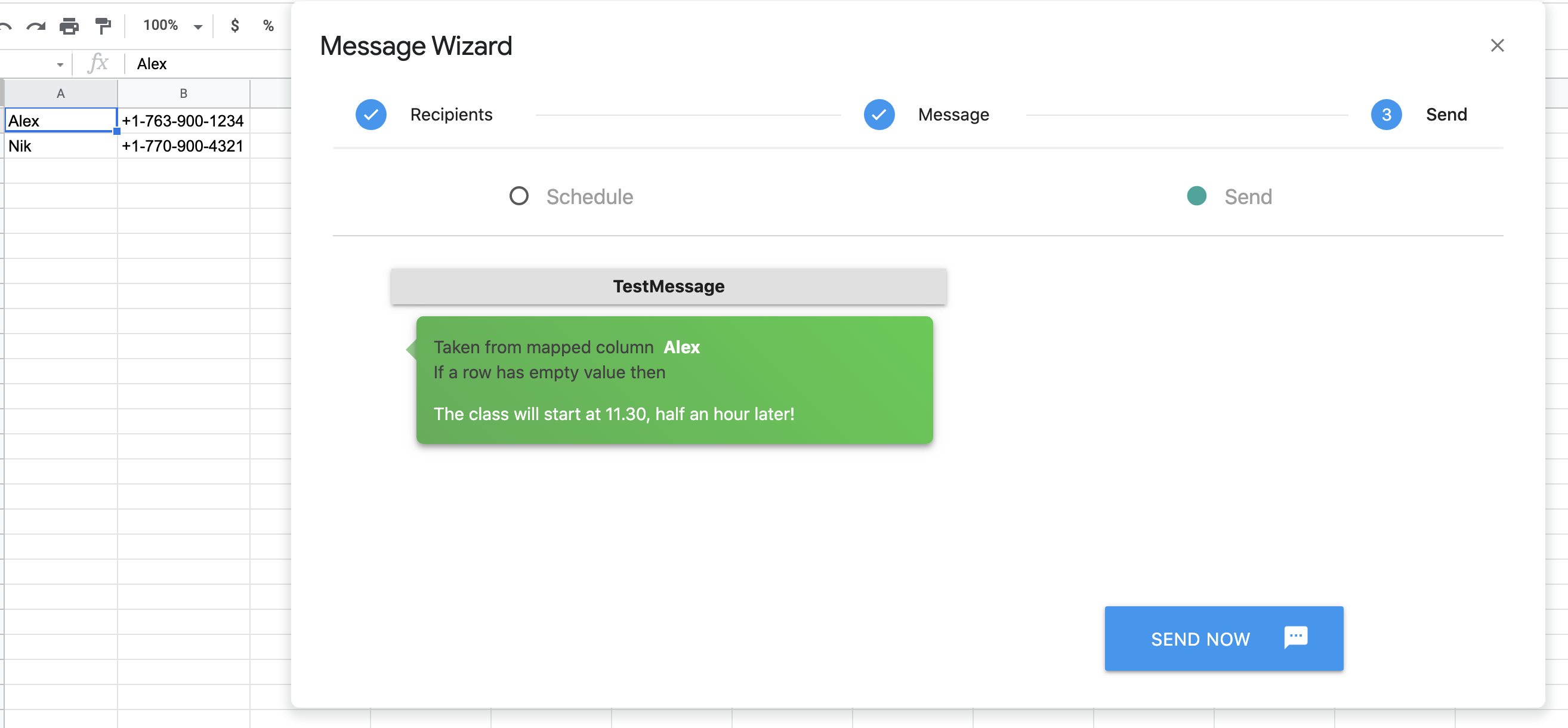 Advanced Messaging Step 3 - Send or Schedule
